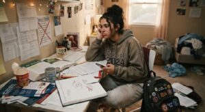 High School Senior Studying