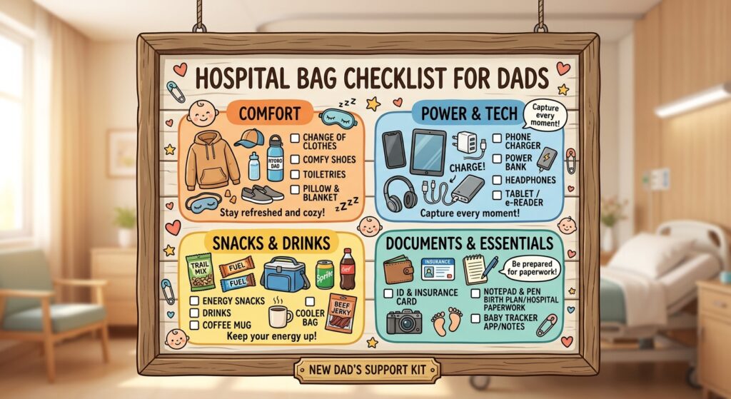 hospital bag checklist for dads