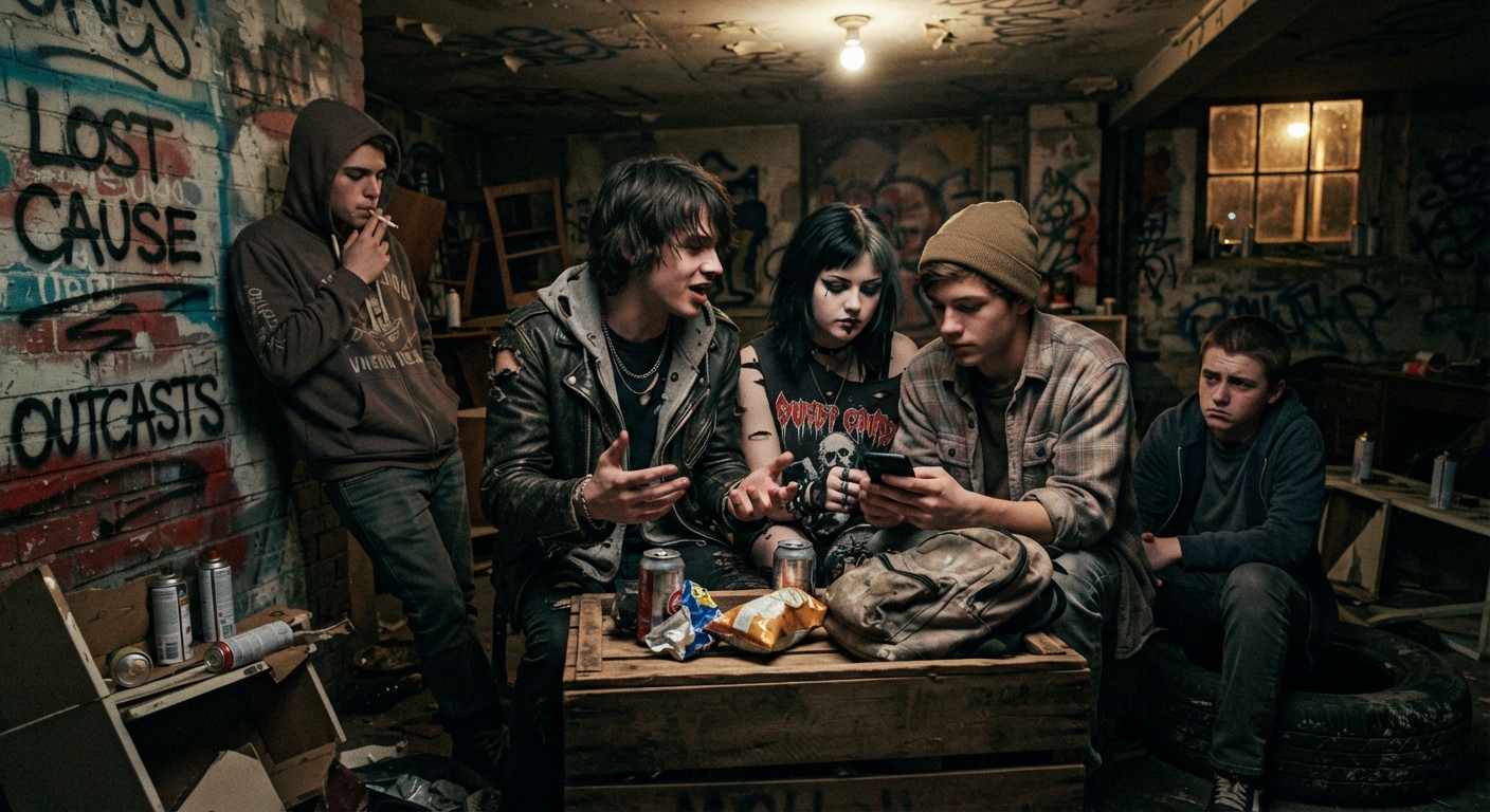 teens hanging out with the wrong crowd