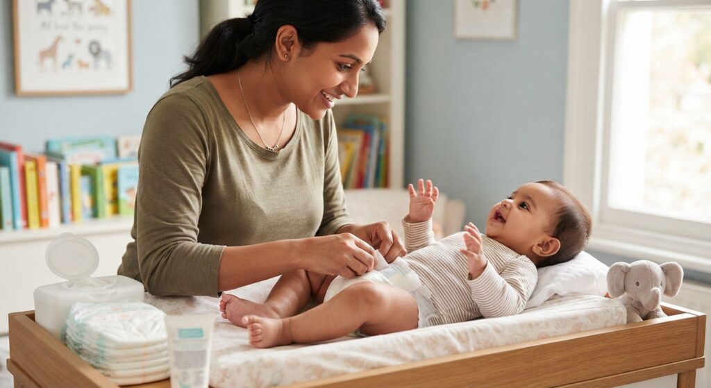 changing diapers