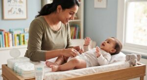 changing diapers
